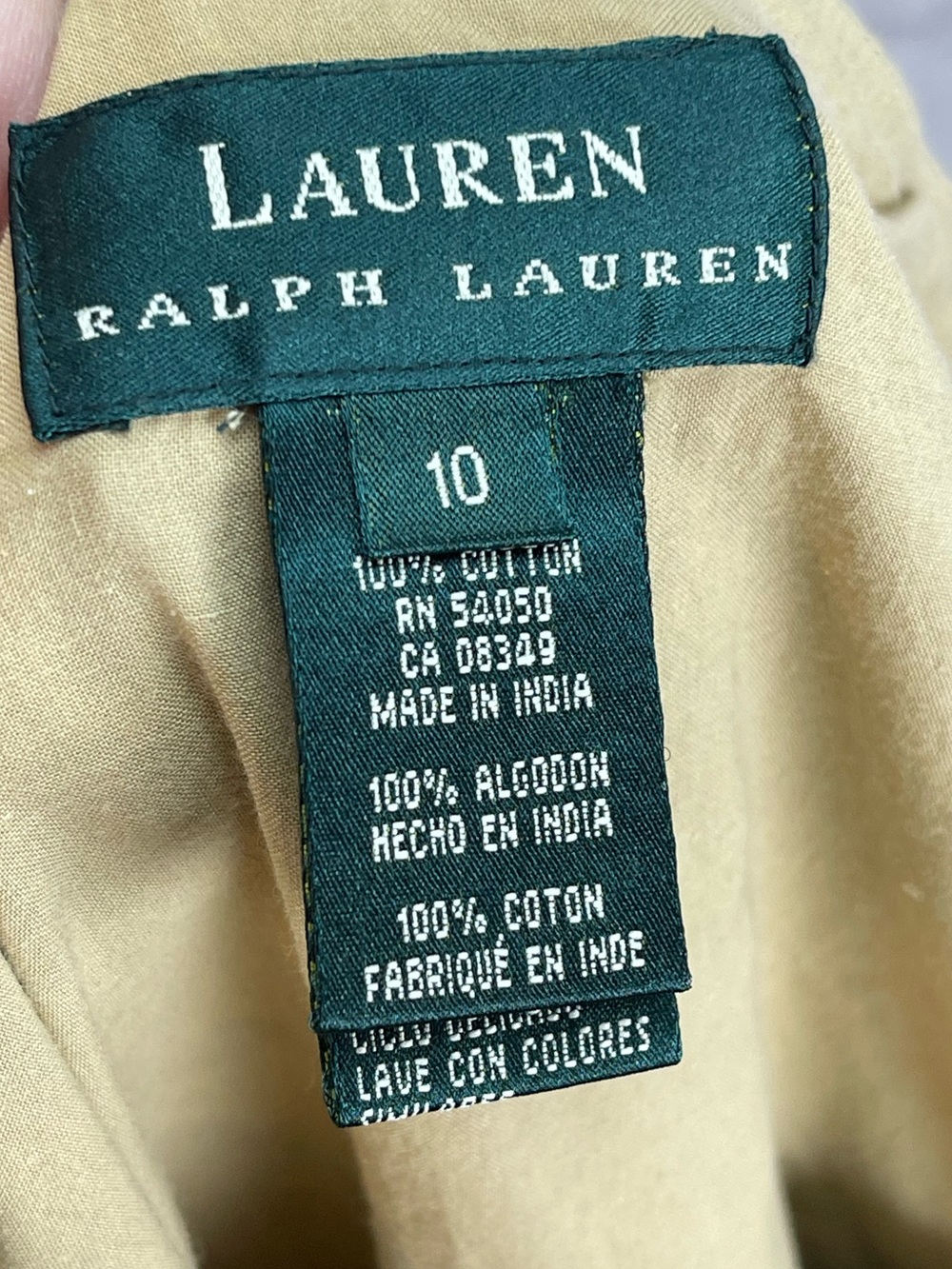 Lauren Ralph Lauren size 10 midi skirt tan and warm red paisley print - Picture 3 of 6